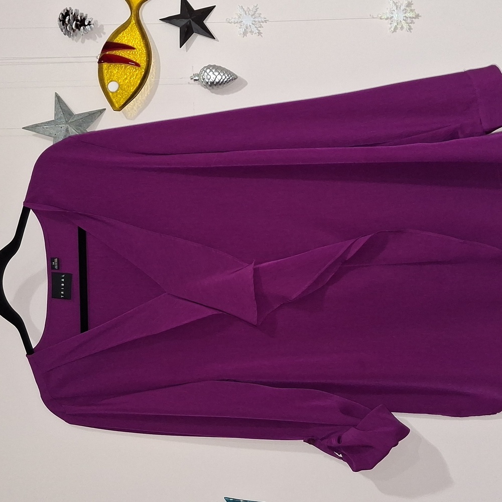 Silky Tribal Blouse Fuchsia/Purple 14